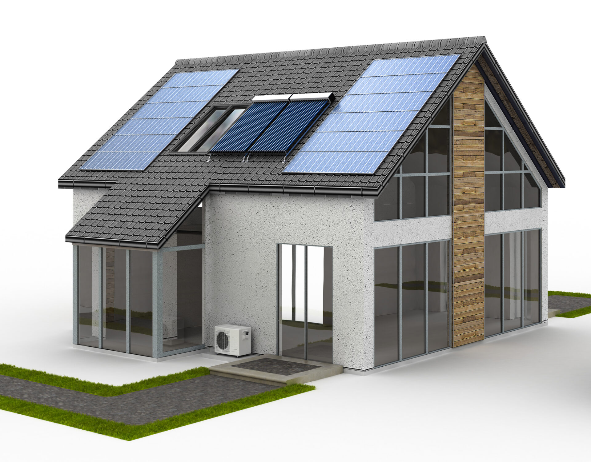 Maketa energeticky úsporného domu s tepelným čerpadlom i fotovoltikou